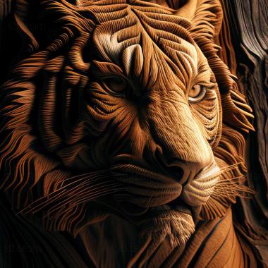 3D model Fierce tiger famous animal (STL)